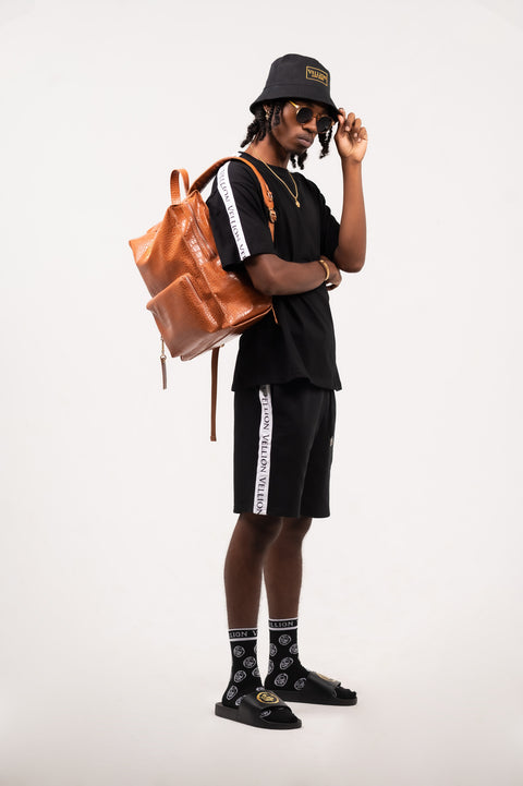 Lion Head Leather Backpack