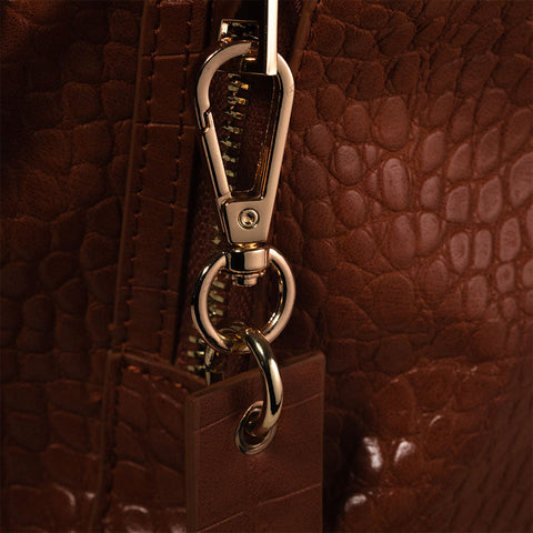 Lion Head Leather Backpack