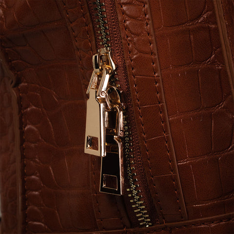 Lion Head Leather Backpack