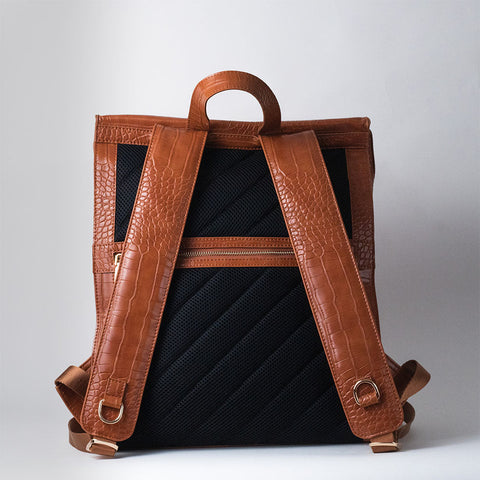 Lion Head Leather Backpack
